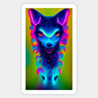 Psychedelic Wolf Sticker